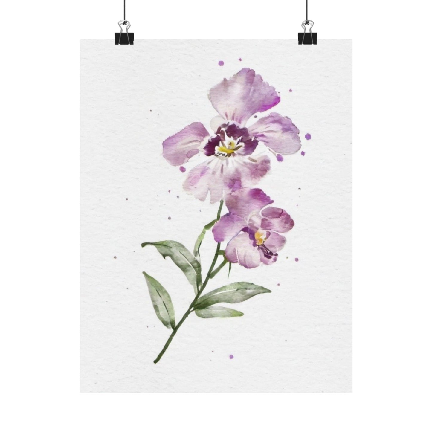 February Birth Flower Poster – Watercolor Violet