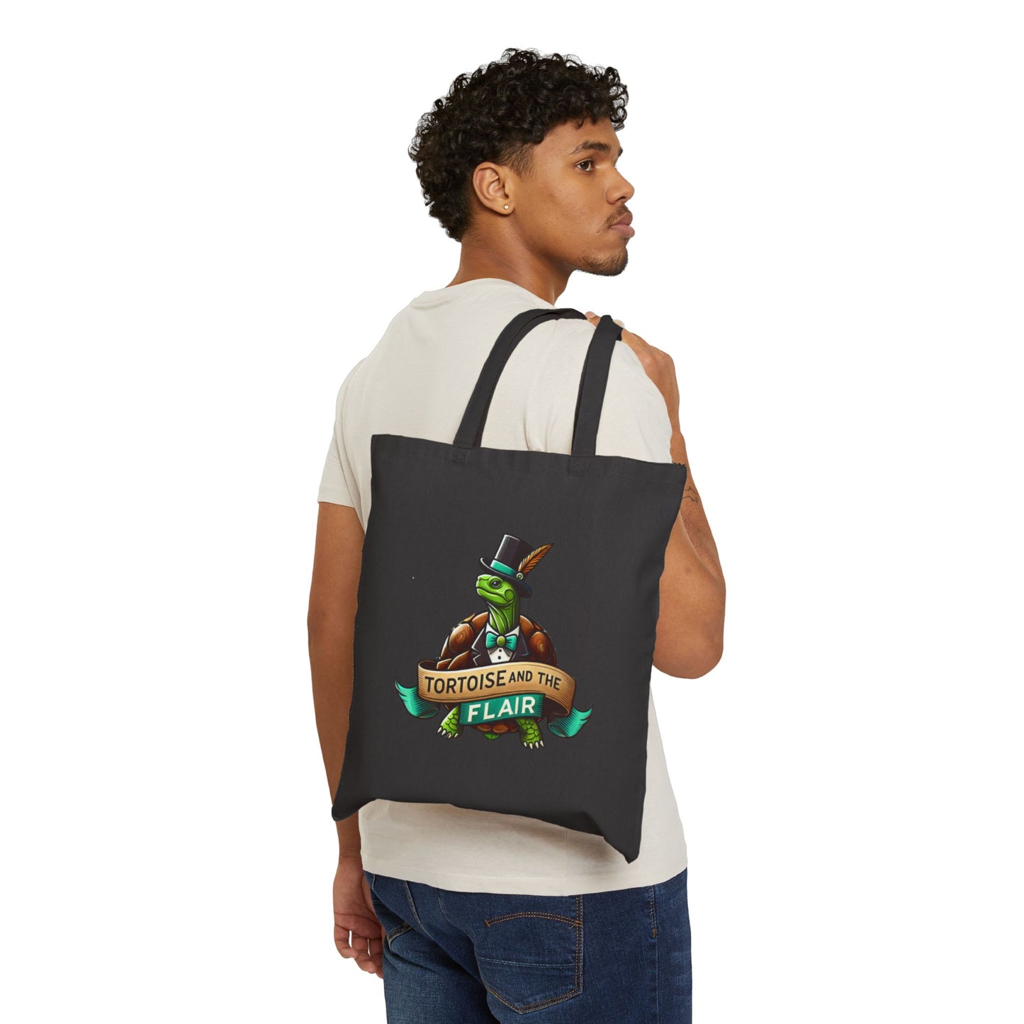Canvas Tote Bag - Tortoise Logo Design