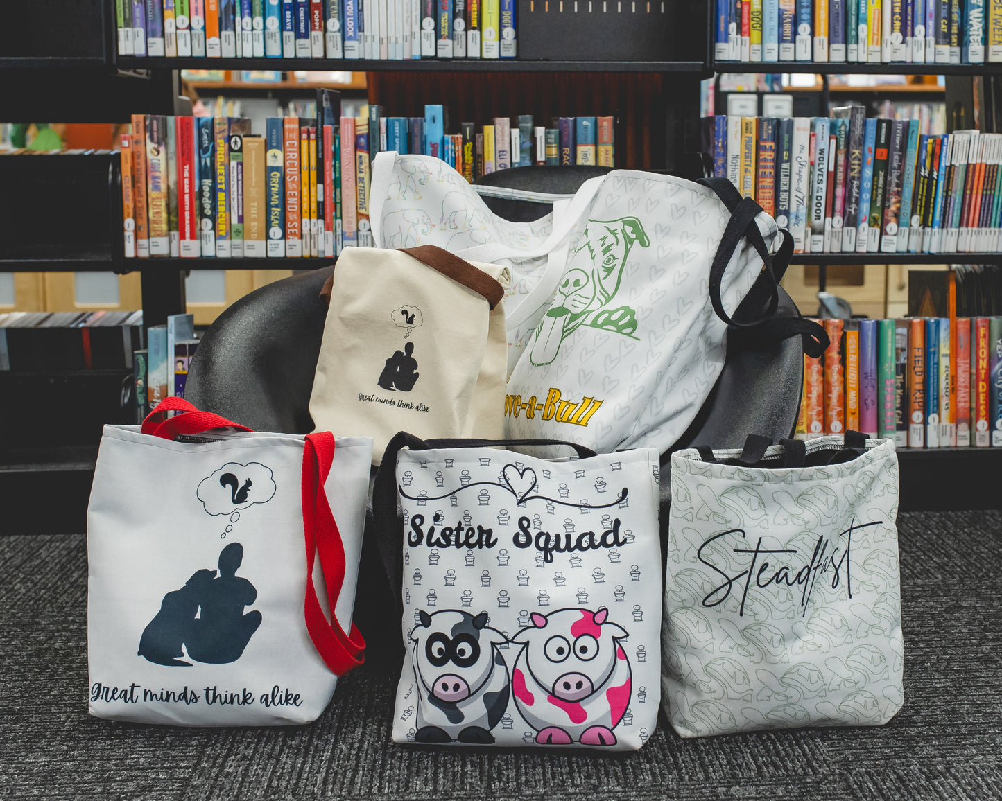 Farmers Support Tote Bag | Fun Flair Sisters & Animal Print Design