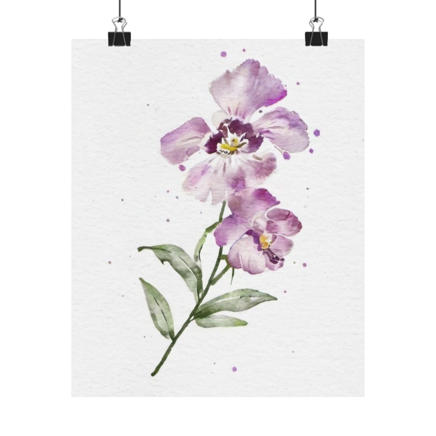 February Birth Flower Poster – Watercolor Violet