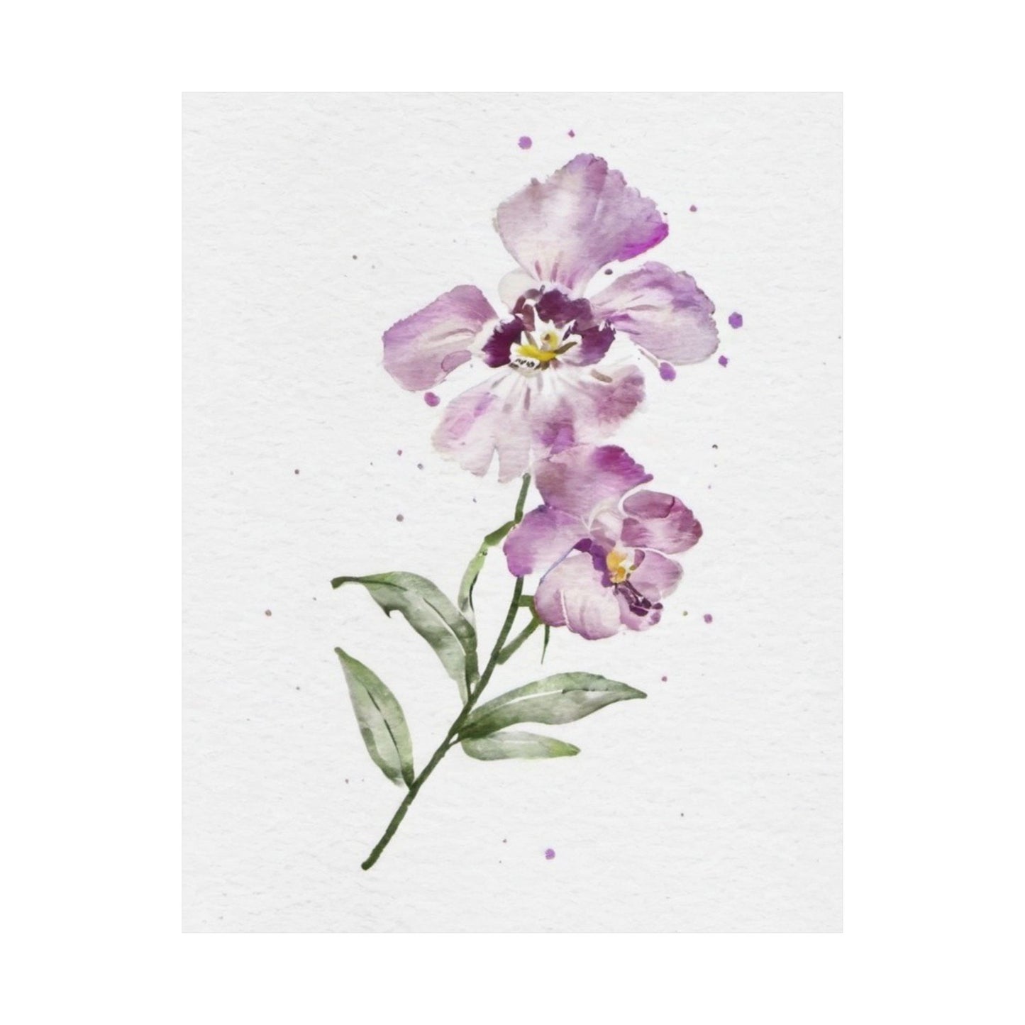 February Birth Flower Poster – Watercolor Violet