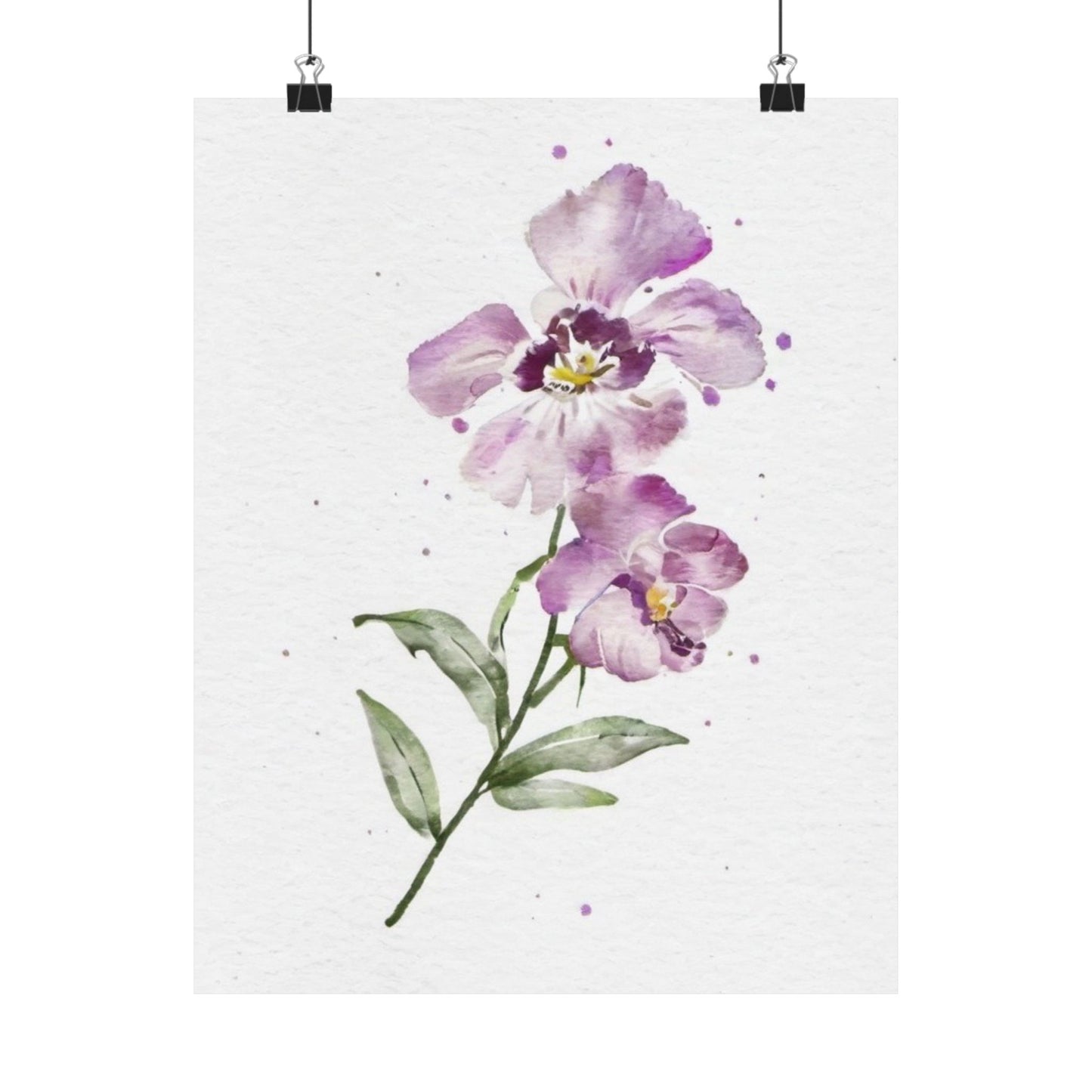 February Birth Flower Poster – Watercolor Violet