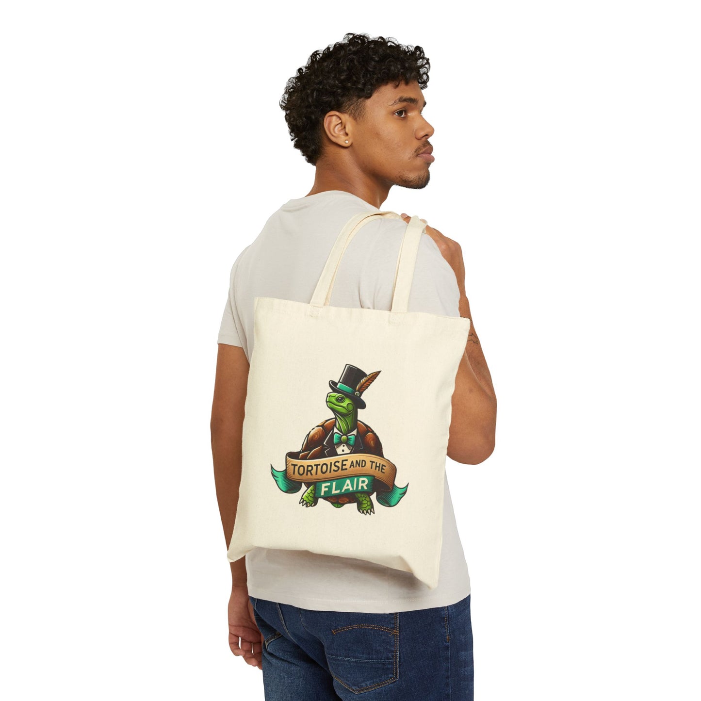 Canvas Tote Bag - Tortoise Logo Design