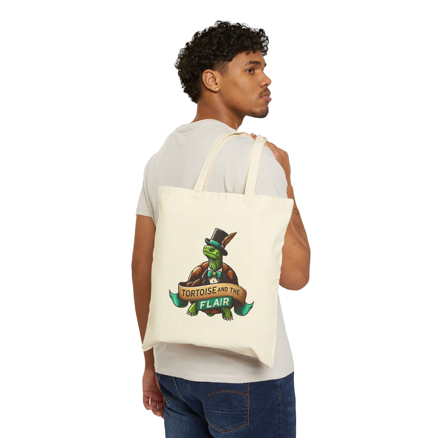 Canvas Tote Bag - Tortoise Logo Design