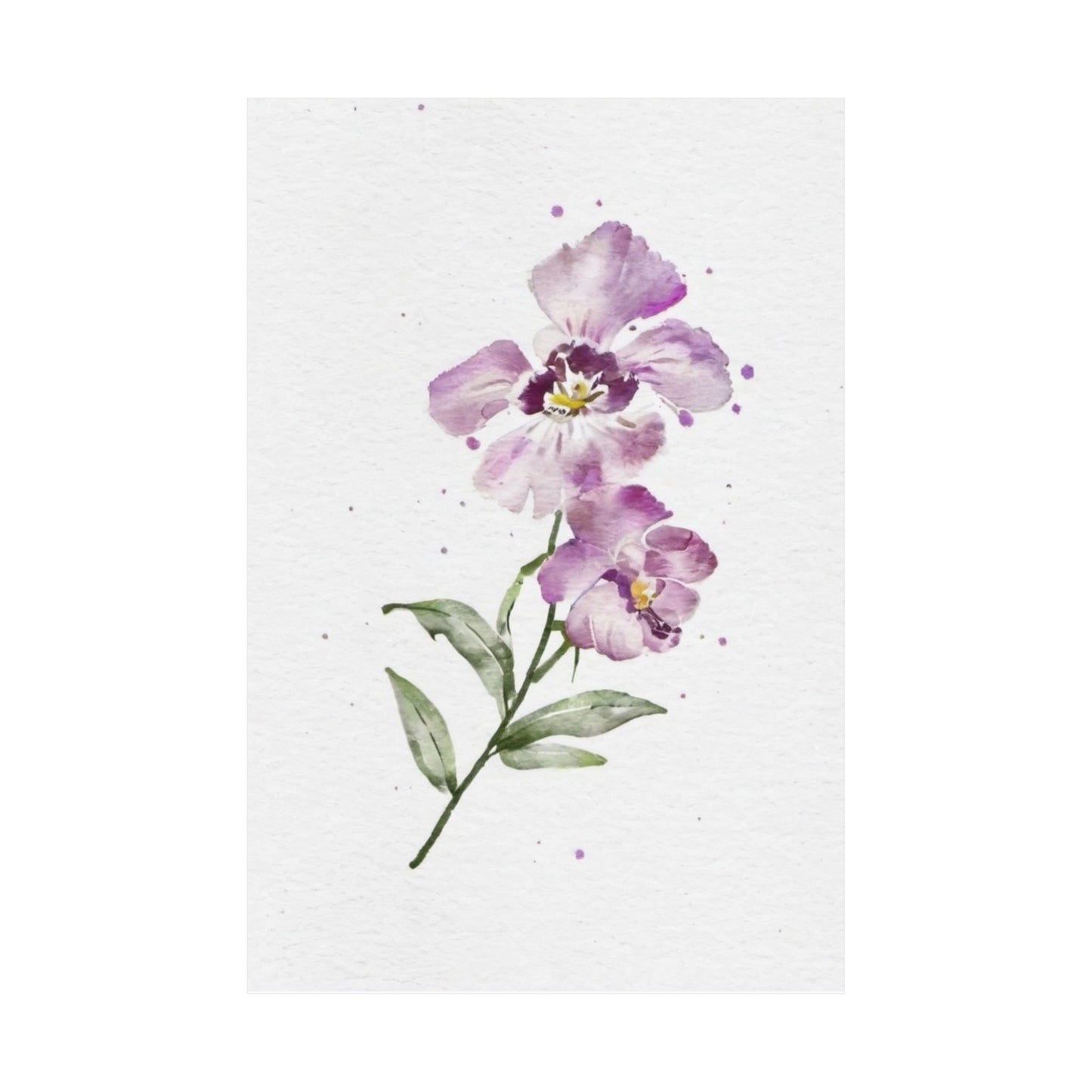 February Birth Flower Poster – Watercolor Violet