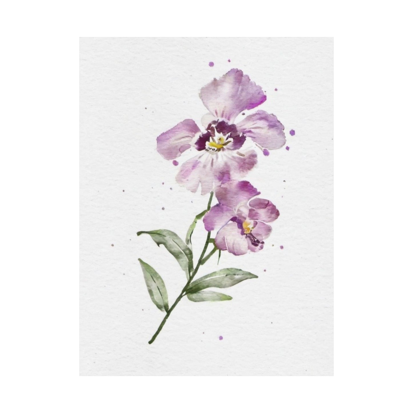 February Birth Flower Poster – Watercolor Violet
