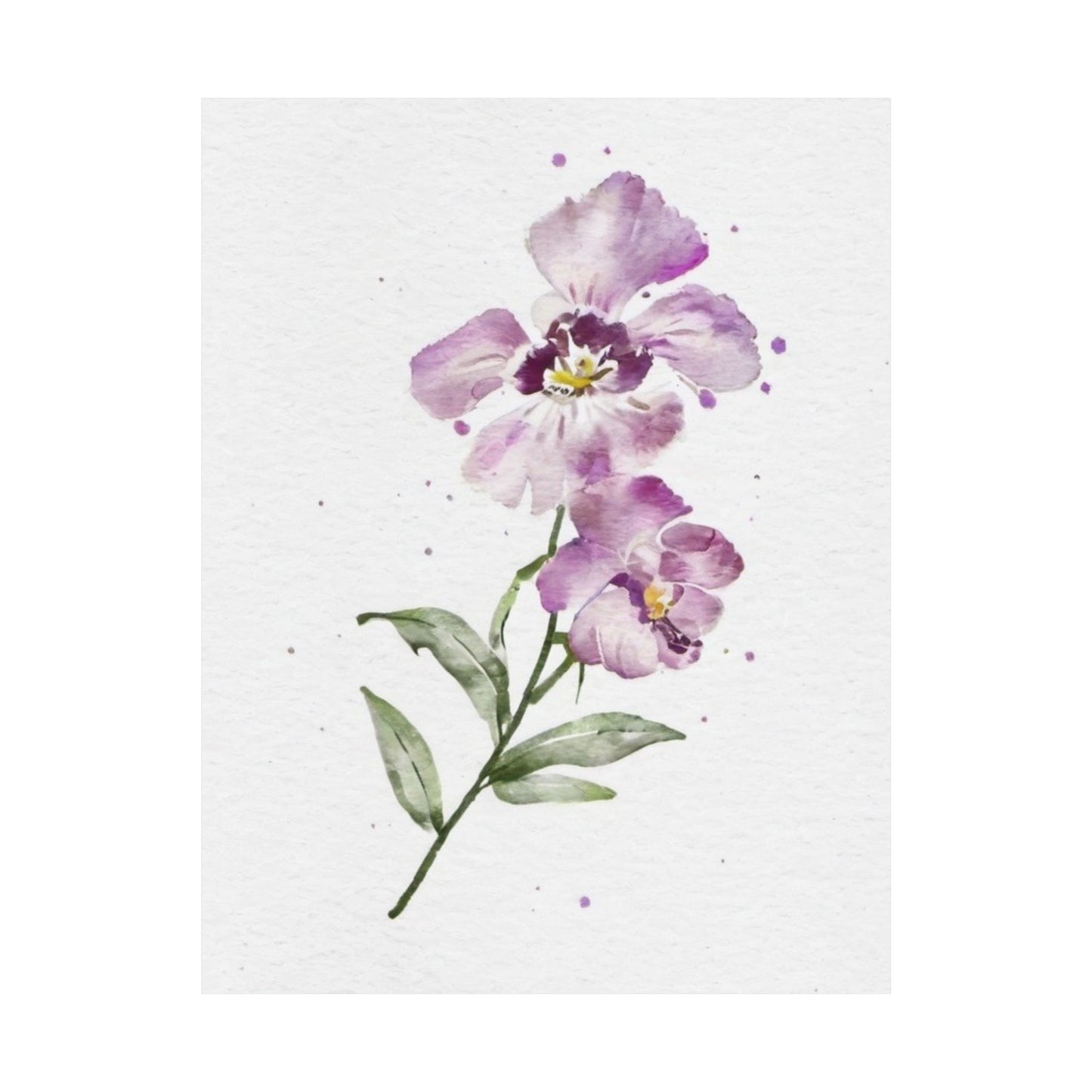 February Birth Flower Poster – Watercolor Violet
