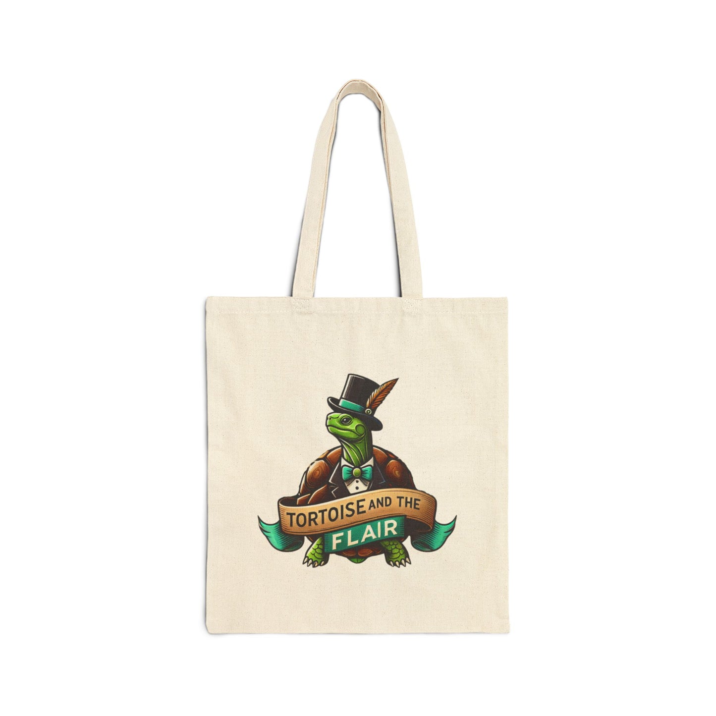 Canvas Tote Bag - Tortoise Logo Design