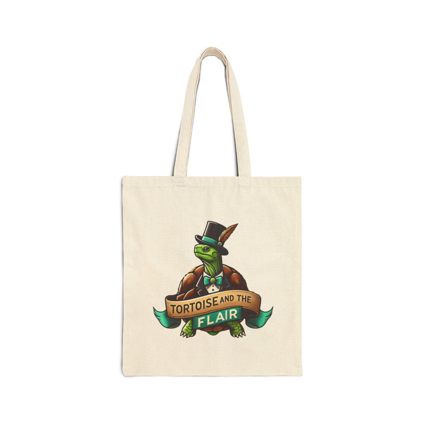 Canvas Tote Bag - Tortoise Logo Design