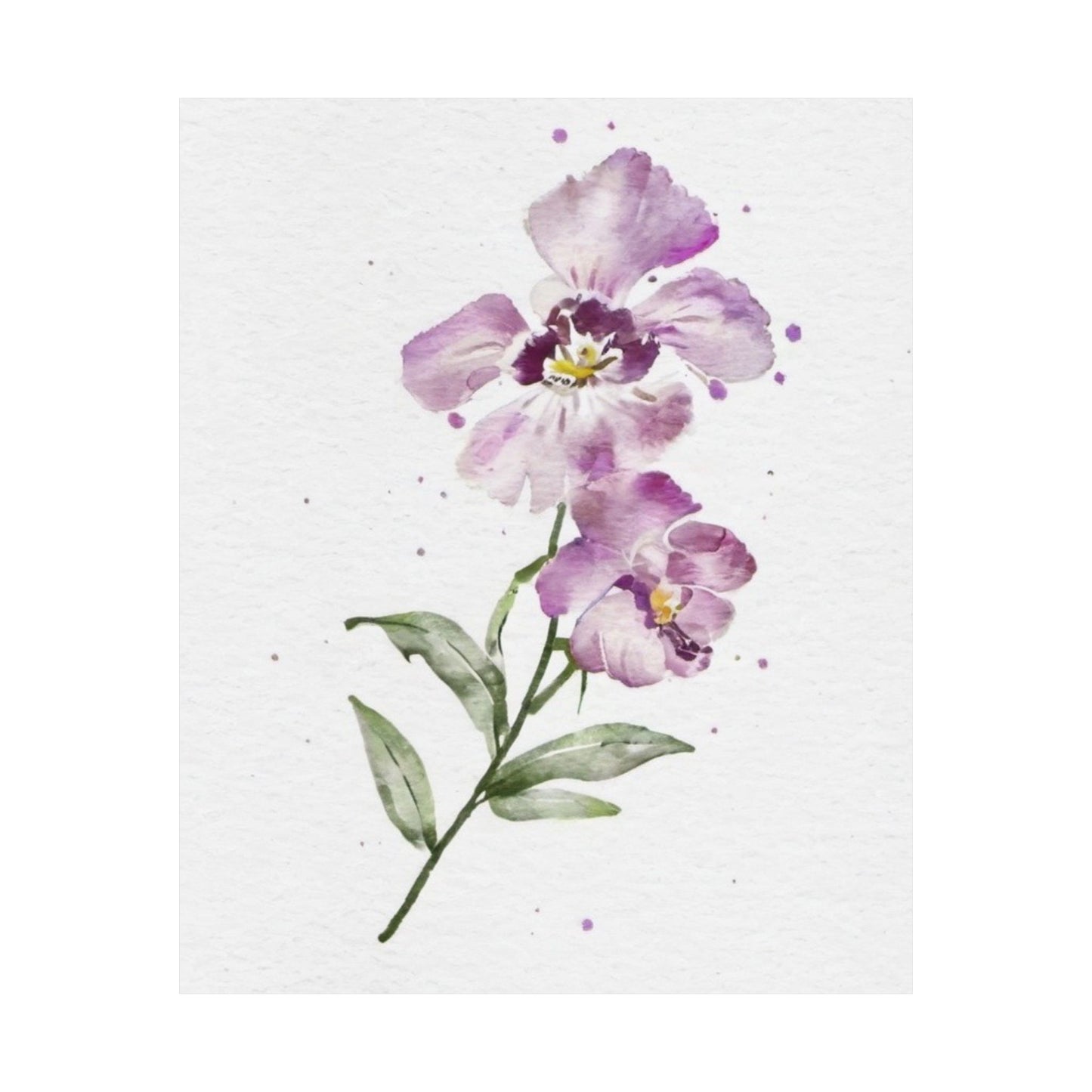 February Birth Flower Poster – Watercolor Violet